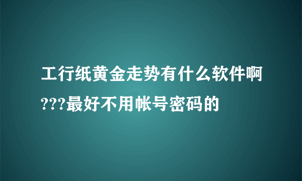 工行纸黄金走势有什么软件啊???最好不用帐号密码的