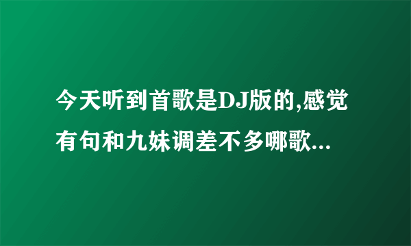 今天听到首歌是DJ版的,感觉有句和九妹调差不多哪歌高手知道是什么歌