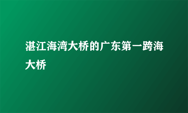 湛江海湾大桥的广东第一跨海大桥