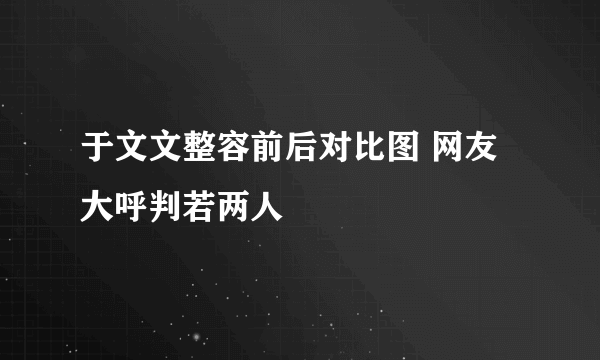 于文文整容前后对比图 网友大呼判若两人