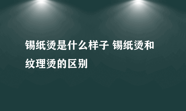 锡纸烫是什么样子 锡纸烫和纹理烫的区别