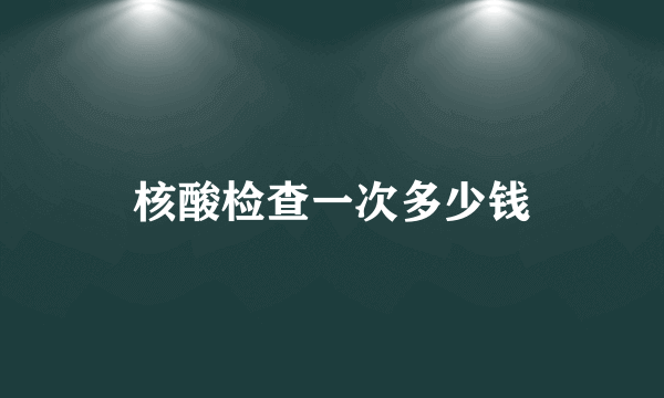 核酸检查一次多少钱