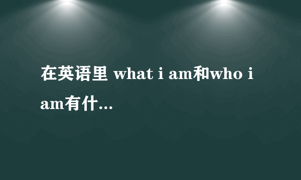 在英语里 what i am和who i am有什么区别？