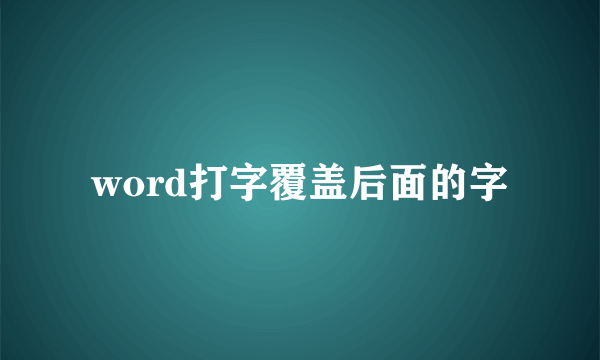 word打字覆盖后面的字