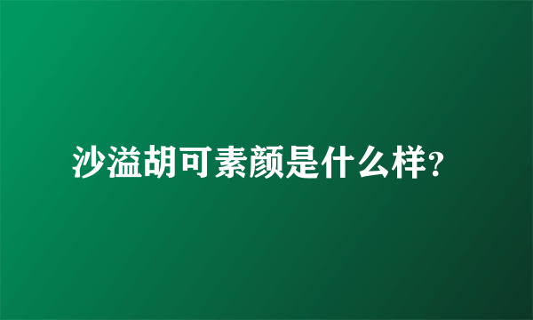 沙溢胡可素颜是什么样？