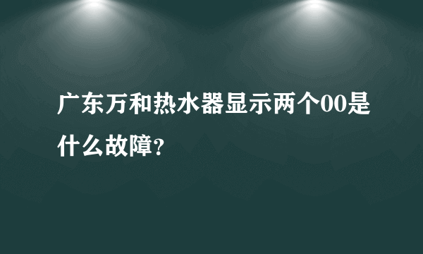 广东万和热水器显示两个00是什么故障？