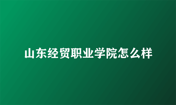 山东经贸职业学院怎么样