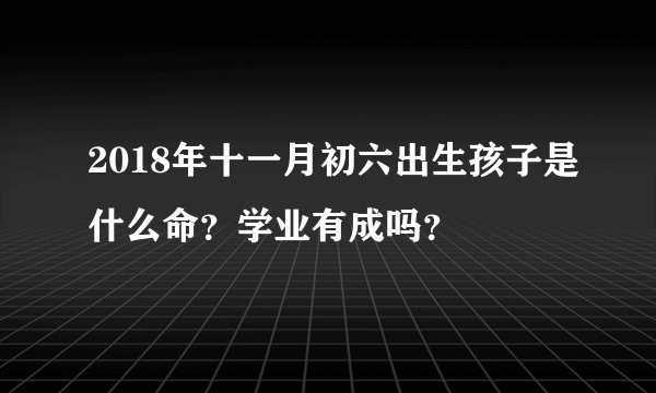 2018年十一月初六出生孩子是什么命？学业有成吗？