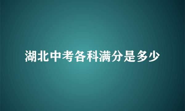 湖北中考各科满分是多少