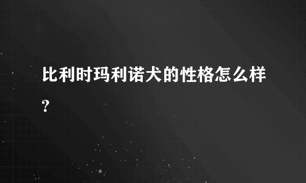 比利时玛利诺犬的性格怎么样？