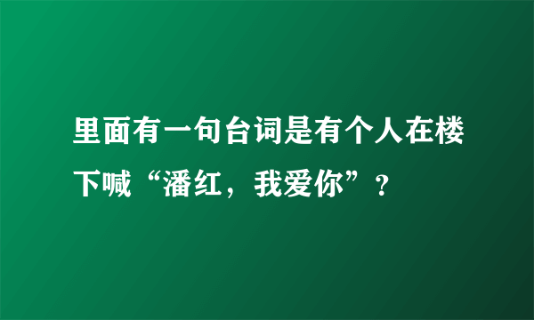 里面有一句台词是有个人在楼下喊“潘红，我爱你”？