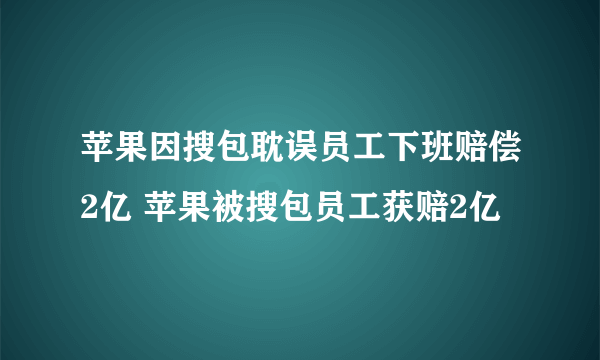 苹果因搜包耽误员工下班赔偿2亿 苹果被搜包员工获赔2亿