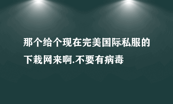 那个给个现在完美国际私服的下栽网来啊.不要有病毒