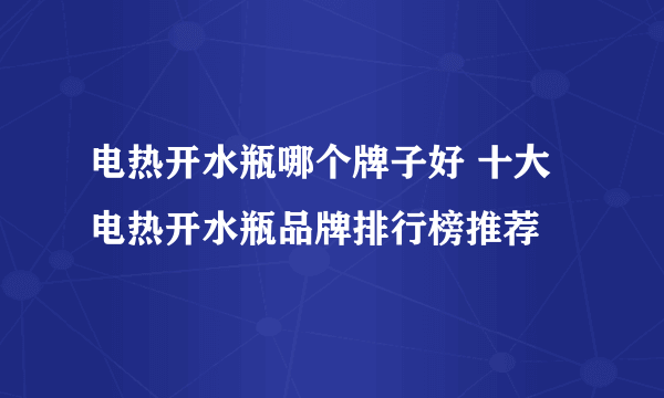 电热开水瓶哪个牌子好 十大电热开水瓶品牌排行榜推荐