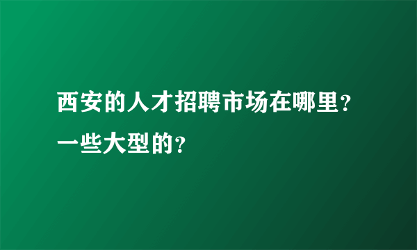 西安的人才招聘市场在哪里？一些大型的？