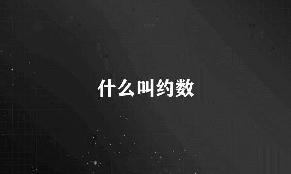 什么叫约数