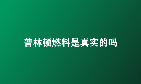 普林顿燃料是真实的吗