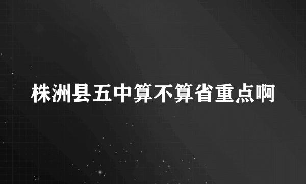 株洲县五中算不算省重点啊