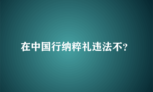 在中国行纳粹礼违法不？