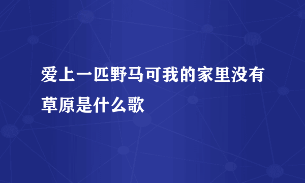 爱上一匹野马可我的家里没有草原是什么歌