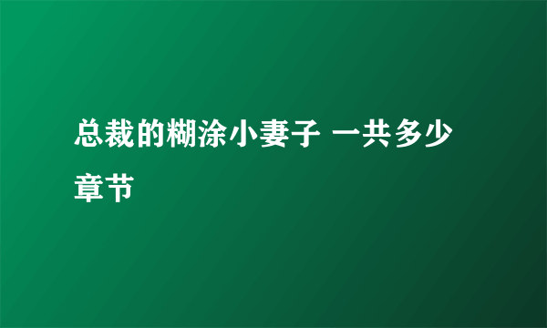 总裁的糊涂小妻子 一共多少章节