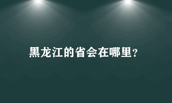 黑龙江的省会在哪里？