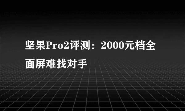 坚果Pro2评测：2000元档全面屏难找对手