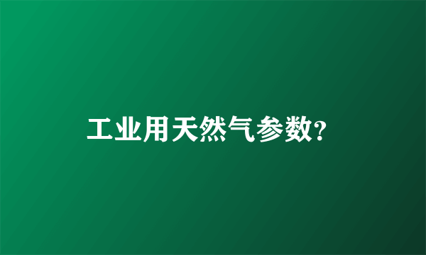 工业用天然气参数？