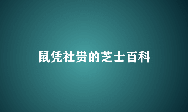 鼠凭社贵的芝士百科