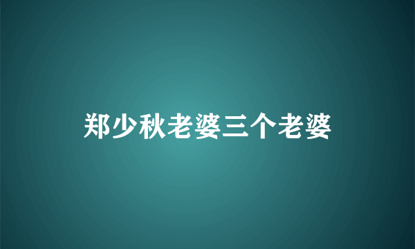 郑少秋老婆三个老婆