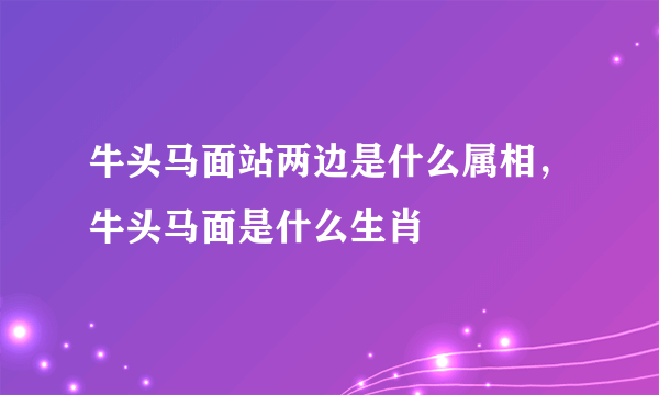 牛头马面站两边是什么属相，牛头马面是什么生肖