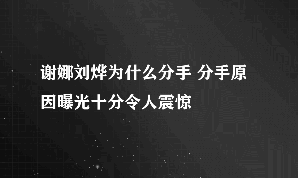 谢娜刘烨为什么分手 分手原因曝光十分令人震惊