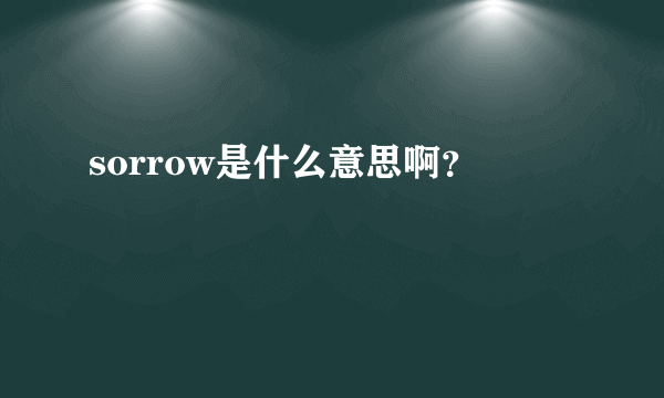 sorrow是什么意思啊？