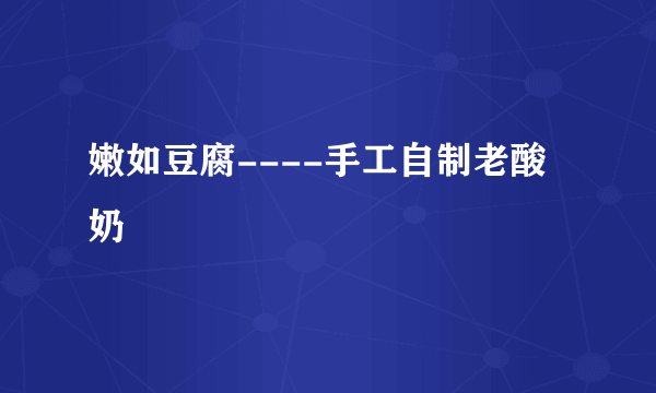 嫩如豆腐----手工自制老酸奶