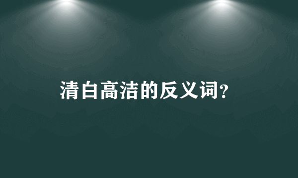 清白高洁的反义词？