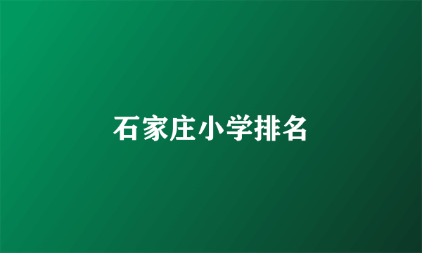 石家庄小学排名