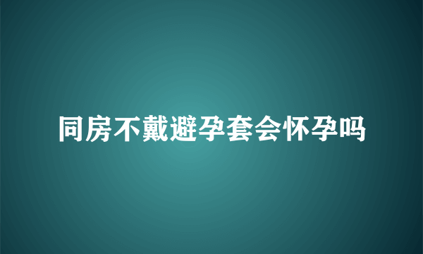 同房不戴避孕套会怀孕吗