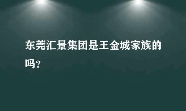 东莞汇景集团是王金城家族的吗？