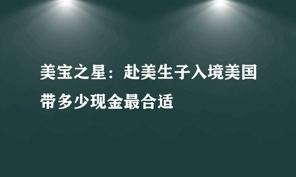 美宝之星：赴美生子入境美国带多少现金最合适