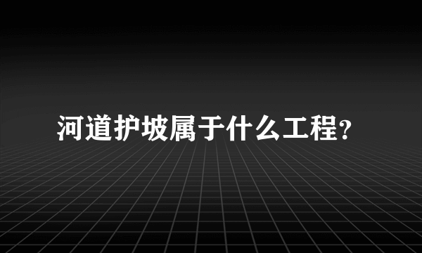 河道护坡属于什么工程？