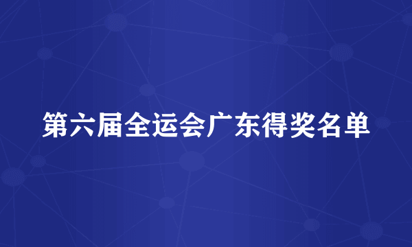 第六届全运会广东得奖名单