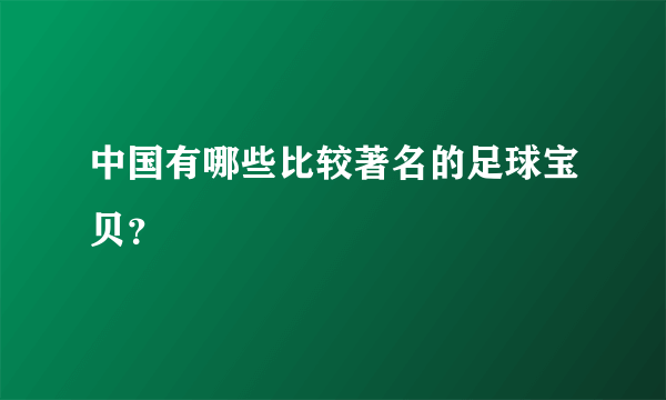 中国有哪些比较著名的足球宝贝？