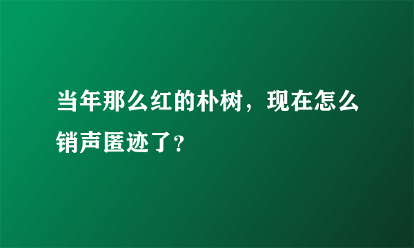 当年那么红的朴树，现在怎么销声匿迹了？