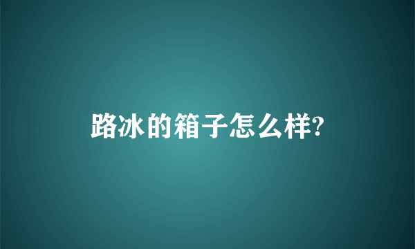 路冰的箱子怎么样?