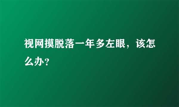 视网摸脱落一年多左眼，该怎么办？