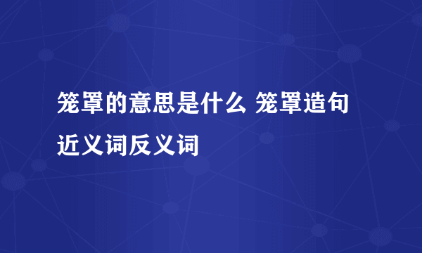 笼罩的意思是什么 笼罩造句 近义词反义词