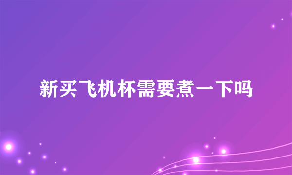 新买飞机杯需要煮一下吗