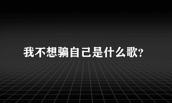 我不想骗自己是什么歌？