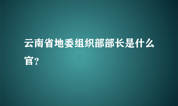 云南省地委组织部部长是什么官？