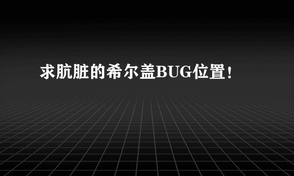 求肮脏的希尔盖BUG位置！